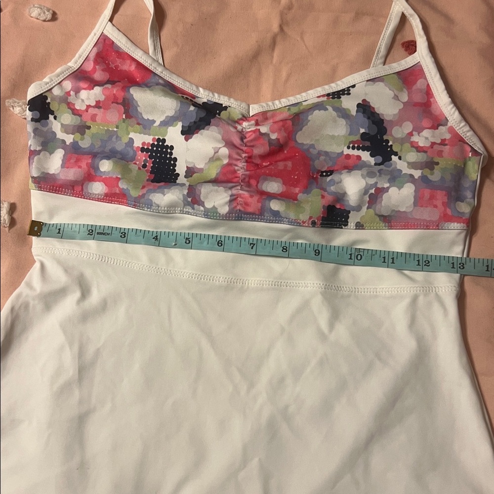 NWT Lija Tennis Golf Set Small White Multi Floral Skirt/Skort and Tank Top 2pc - Picture 13 of 14
